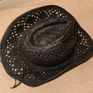 Edikted Black Woven Western Hat